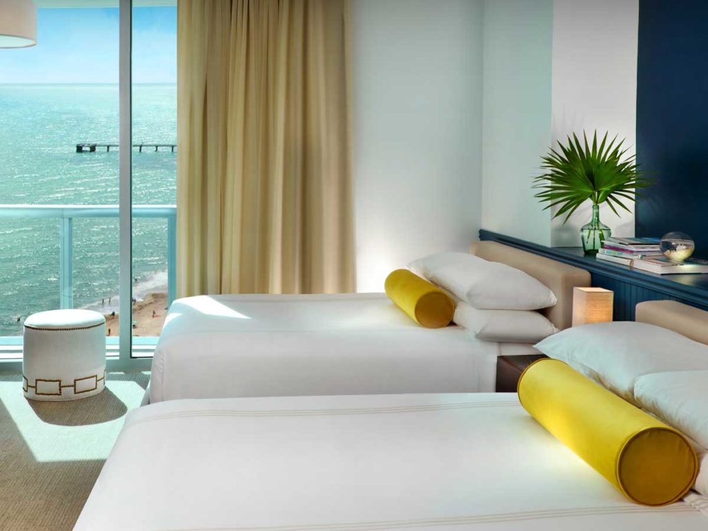Guestroom with double Queen beds, at Solé Miami