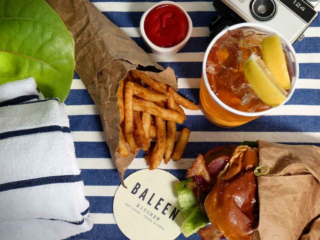 BALEENkitchen burger and fries.